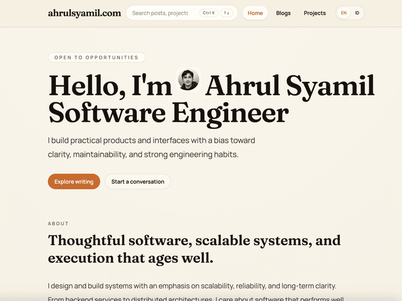 Ahrul Syamil portfolio website